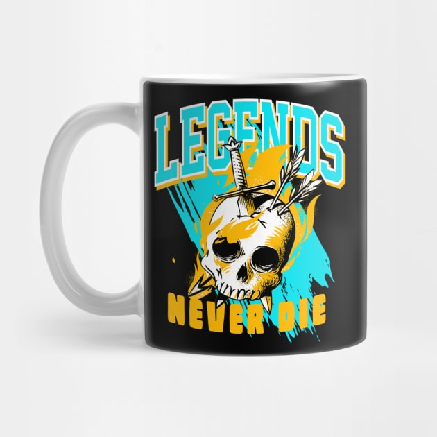 Legends Never Die Aqua Retro by funandgames